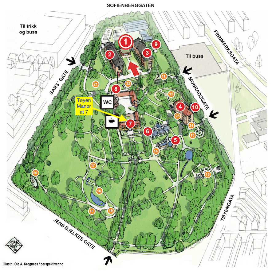 Map of the Botanical Garden in Oslo